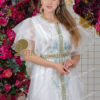 ⁦قفطان مغربي نصف ردن | ابيض⁩ - الصورة ⁦3⁩