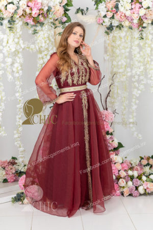 قفطان مغربي ردن طويلة | ماروني