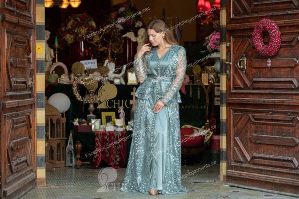 ⁦قفطان مغربي ردن طويلة | زيتوني⁩ - الصورة ⁦4⁩