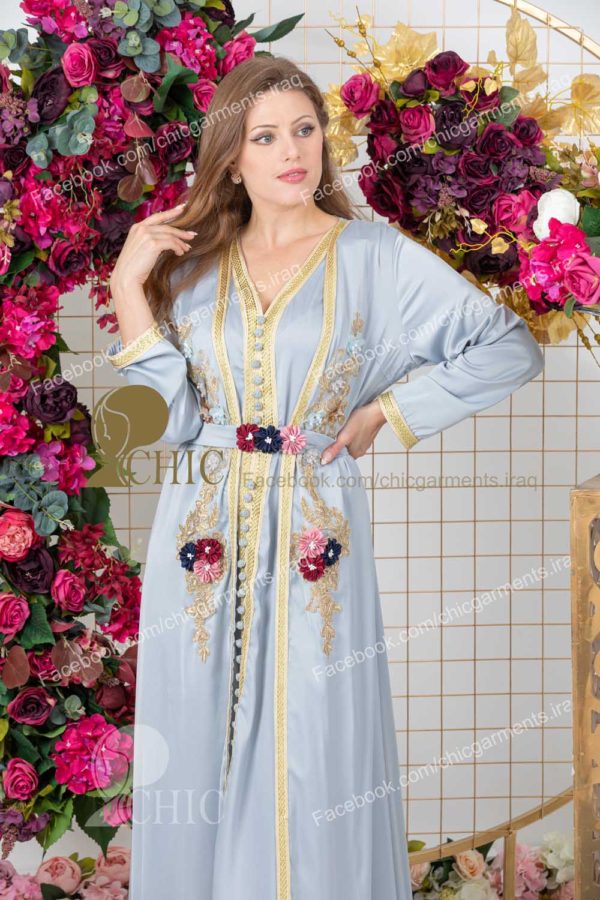 ⁦قفطان مغربي قطعتين منفصله | ازرق⁩ - الصورة ⁦2⁩
