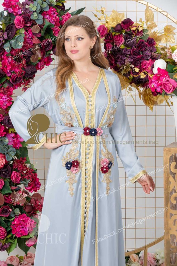 ⁦قفطان مغربي قطعتين منفصله | ازرق⁩ - الصورة ⁦3⁩