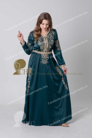 قفطان مغربي قطعه وحده ردن طويله | زيتوني