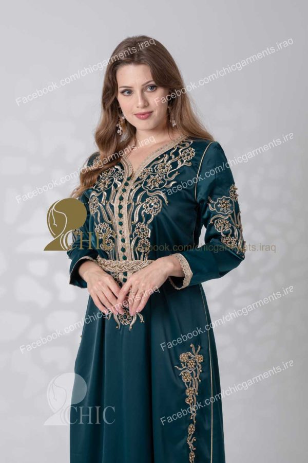 ⁦قفطان مغربي قطعه وحده ردن طويله | زيتوني⁩ - الصورة ⁦4⁩