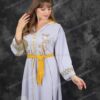 ⁦جلابية خليجي مع شغل يدوي مع كب | سمائي فاتح⁩ - الصورة ⁦2⁩