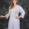 ⁦جلابية خليجي مع شغل يدوي مع كب | سمائي فاتح⁩ - الصورة ⁦4⁩