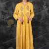 جلابية خليجي مع شغل يدوي مع كب | خردلي