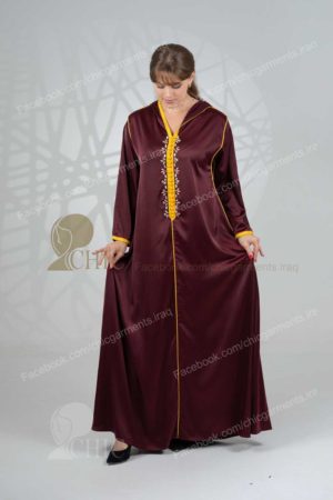 جلابية خليجي مع شغل يدوي مع كب | ماروني