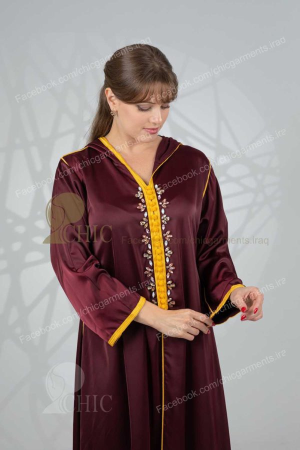 ⁦جلابية خليجي مع شغل يدوي مع كب | ماروني⁩ - الصورة ⁦2⁩