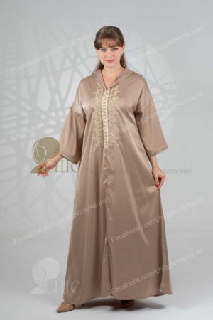 جلابية خليجي مع شغل يدوي مع كب | بيجي