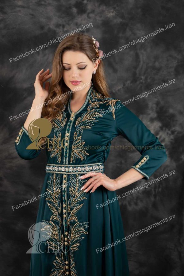 ⁦قفطان مغربي قطعه واحده | زيتوني⁩ - الصورة ⁦2⁩