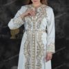 ⁦قفطان مغربي ردن طويله مفتوح | ابيض⁩ - الصورة ⁦2⁩