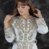 ⁦قفطان مغربي ردن طويله مفتوح | ابيض⁩ - الصورة ⁦4⁩